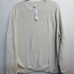J CREW TEXTURED SLIM FIT MEN'S SWEATER - HEATHERED OATMEAL - SIZE LARGE